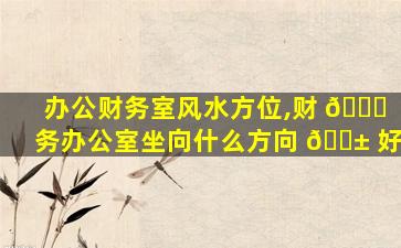 办公财务室风水方位,财 🐟 务办公室坐向什么方向 🐱 好